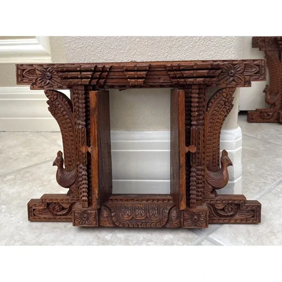 2 Peacock Ankhi Jhyal/Nepalese Antique Architectural Vintage Window/Wooden Frame - Picture 5 of 15